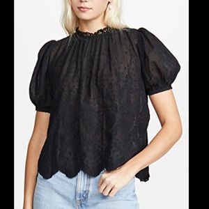 Ulla Johnson black eyelet blouse